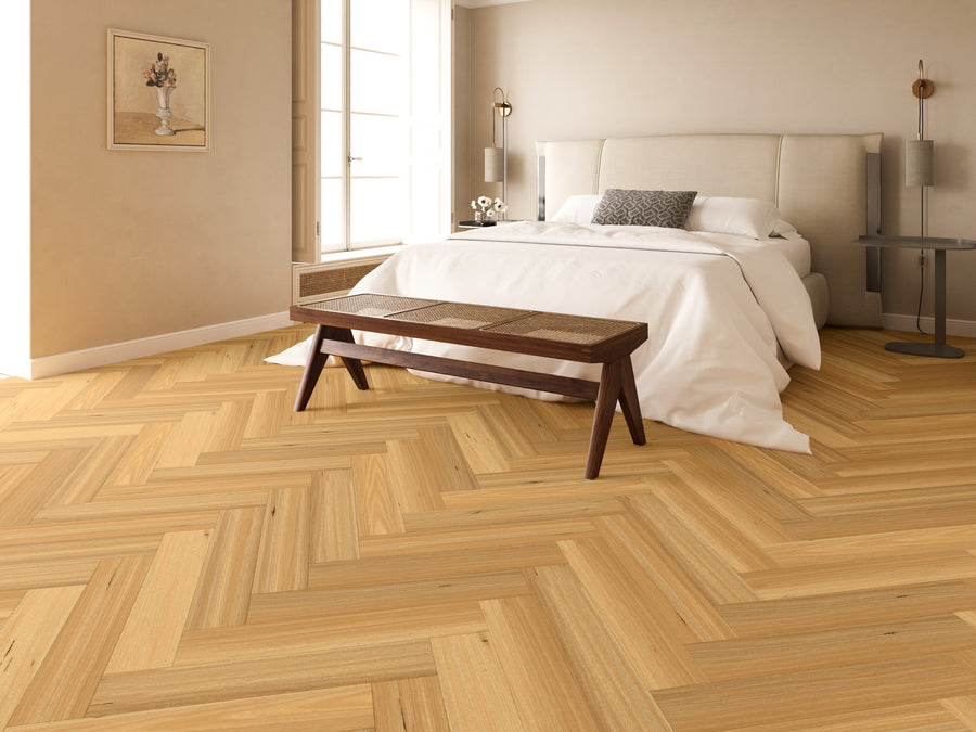 7.5mm Blackbutt SPC Hybrid Herringbone Flooring – 0.915m² per Box