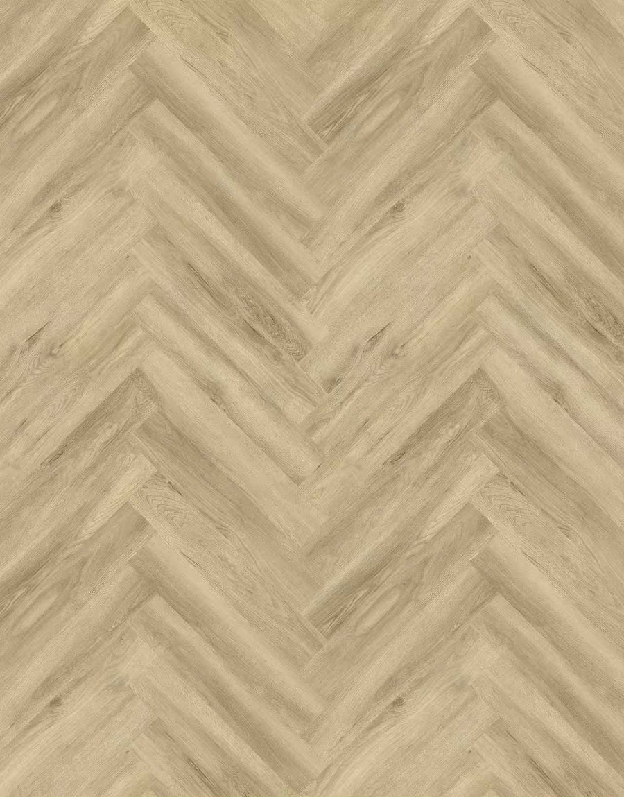 7.5mm Coastal Oak SPC Hybrid Herringbone Flooring – 0.915m² per Box
